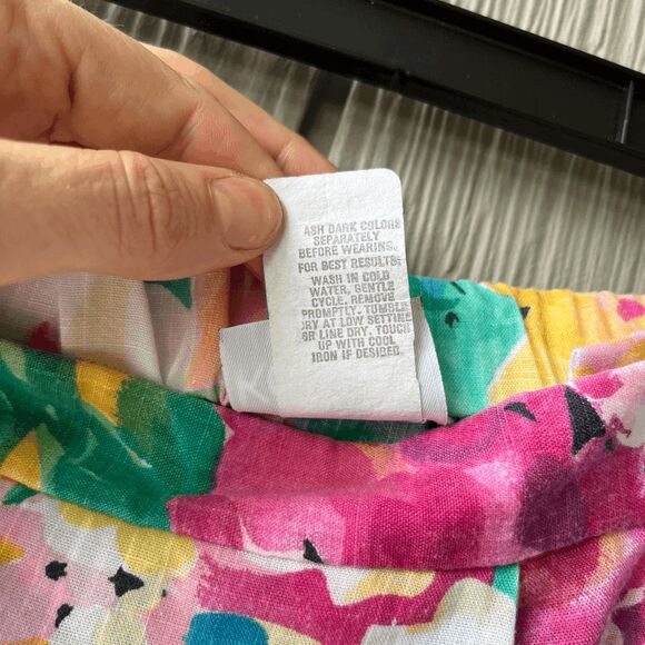 Vintage Koret Union Made Floral Skirt Cotton Blend Midi Pockets M/L - Picture 10 of 11